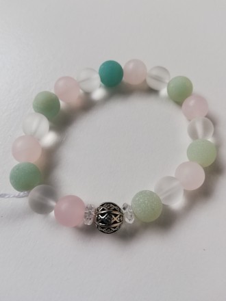 Armband Amazonit-Milchquaez-Rosenquarz