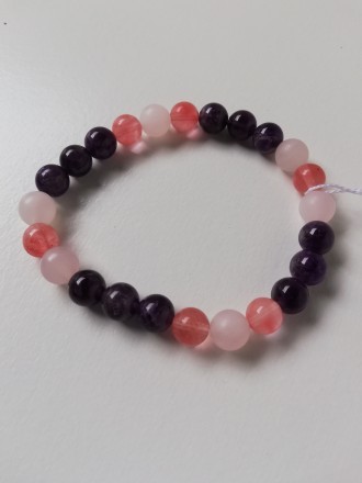 Armband Amethyst-Kirsch-Rosenquarz